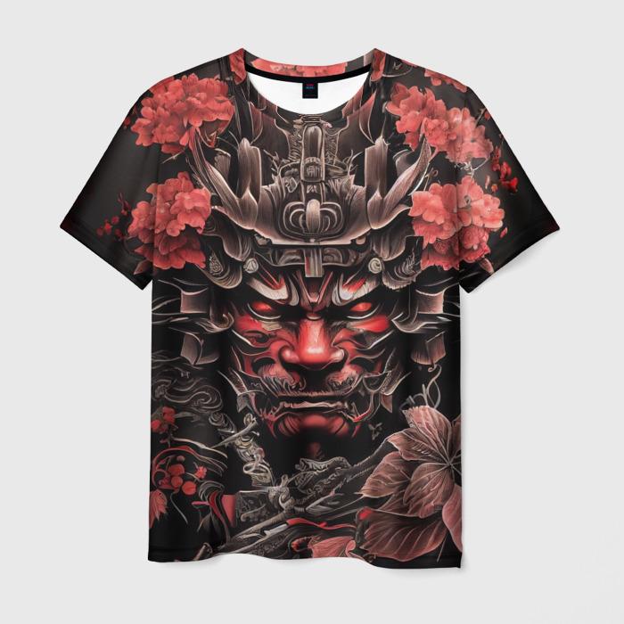 Newest Demon Samurai Mask Sakura 3D Print T shirts For Men/Women Crew Neck Short sleeve Top Fashion Oversized Punk Style T shirt
