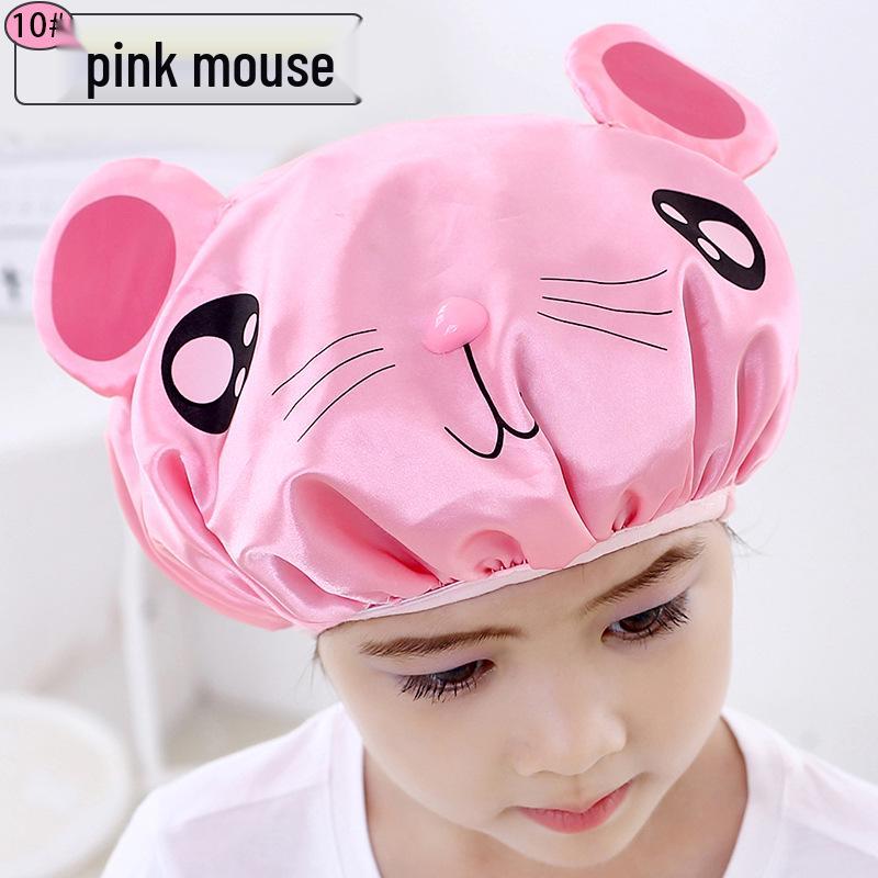 Kinder Cartoon Doppelschichtige Wasserdichte Badehaube - Niedlich, Verdickt, Anti-Öldampf, Duschhaube für Mädchen