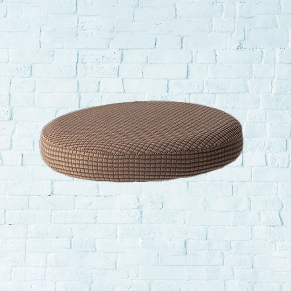 Round Chair Cover Elastic Stretch Seat Protective Case Removable Chocolate 30-38Cm Diameter Suitable for Hotel Office Party