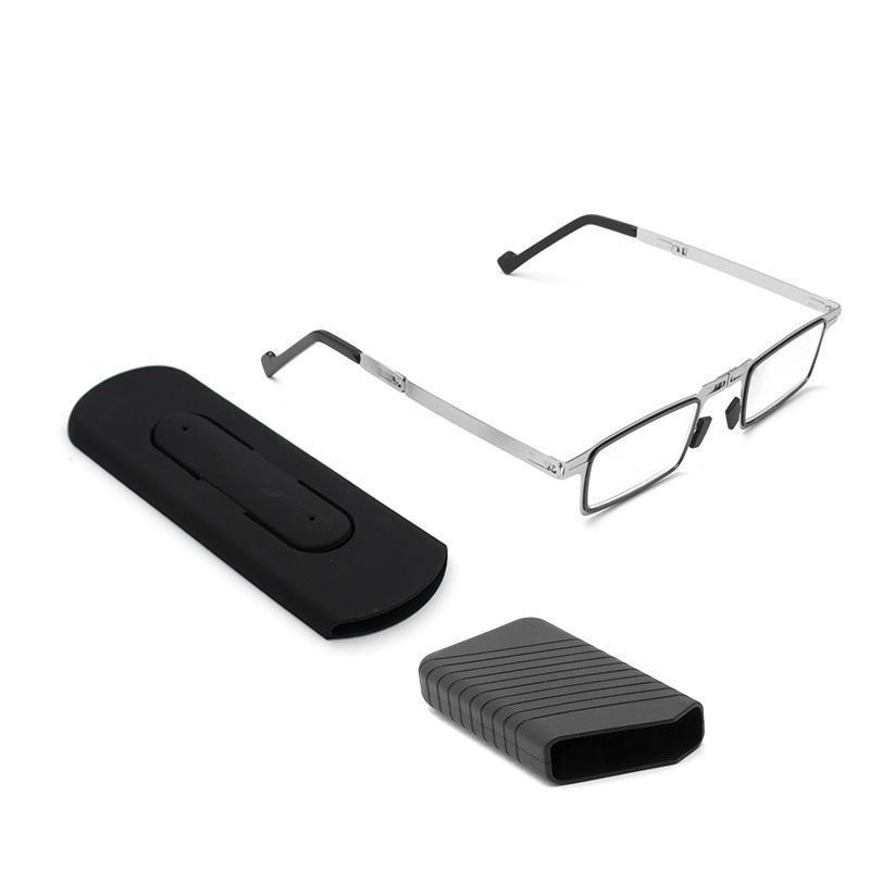 Folding Presbyopia Glasses Popular Portable Men's Middle-aged and Elderly Farsightedness Anti Blue Light Metal Frame Presbyopia