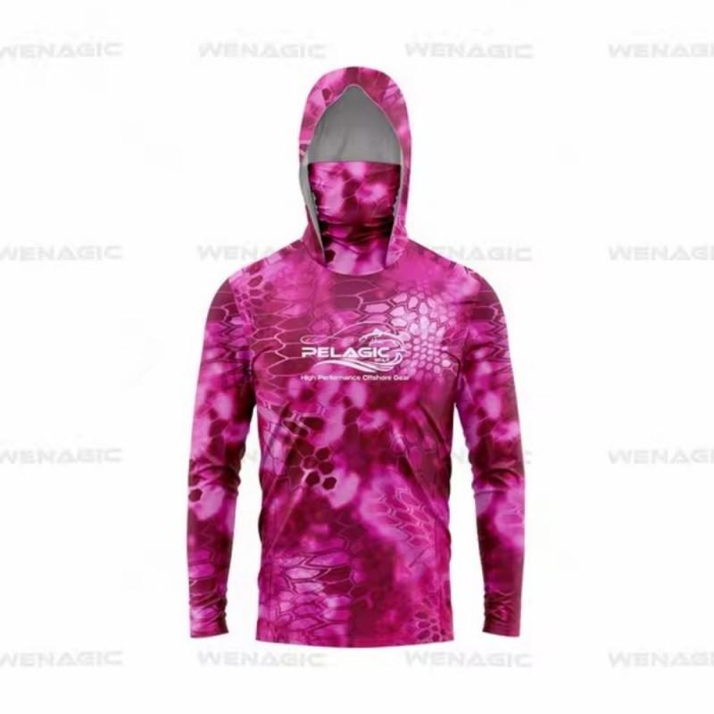 Men's Sunscreen Upf50 + Long-sleeved Camouflage Fishing Wear Anti-UV Mask Hooded