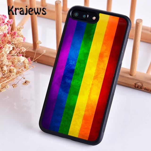 Krajews Gay Lesbian LGBT Rainbow Pride Soft Phone Case For iPhone 17 Air 16 15 14 plus 11 12 13 pro max coque Fundas