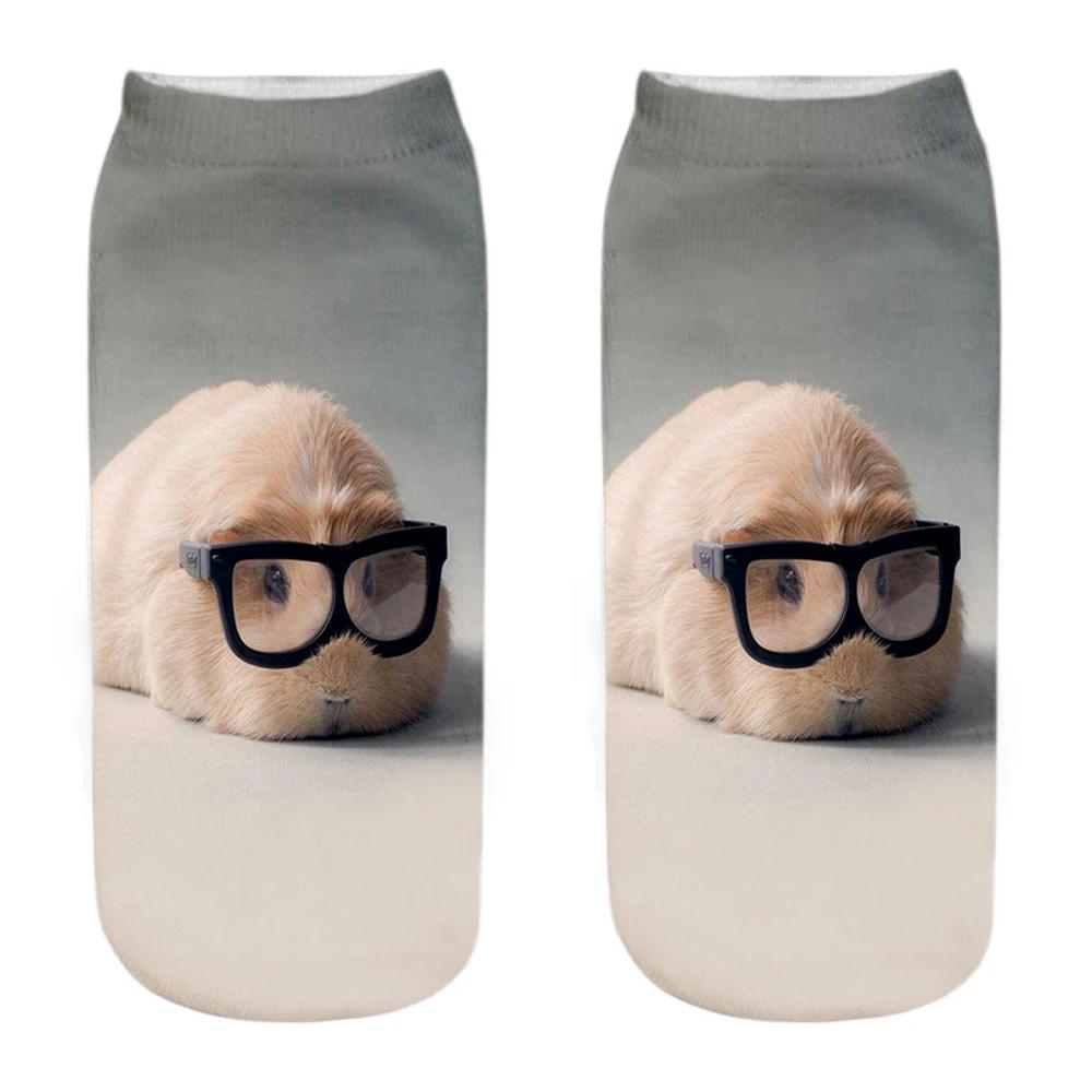 Funny and Cute Animal Fitness Socks, 3D Printed Mouse Totoro for Women