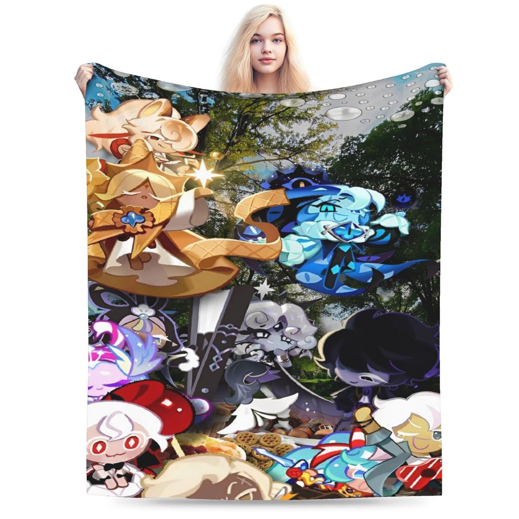 Cookie Run Kingdom Decke Picknick Flanell Bettwäsche Überwürfe Für Wohnzimmer Warm Weich Personalisierte Tagesdecke Geburtstagsgeschenk