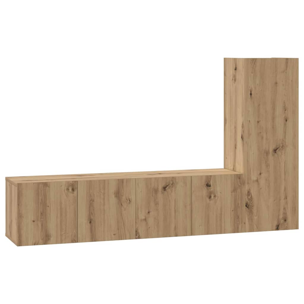 Wall Mounted TV Cabinet Set 3 Pcs Artisan Oak Wood Based Material