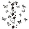 Home Decor Black Flower Rattan 3D Butterfly Wall Stickers Living Room Background Room Wall Stickers Dark Style