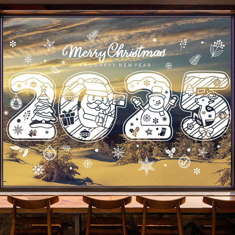 1 Set Christmas High-definition Window Sticker Snowflake Decoration Winter Christmas Home Decoration Window Films