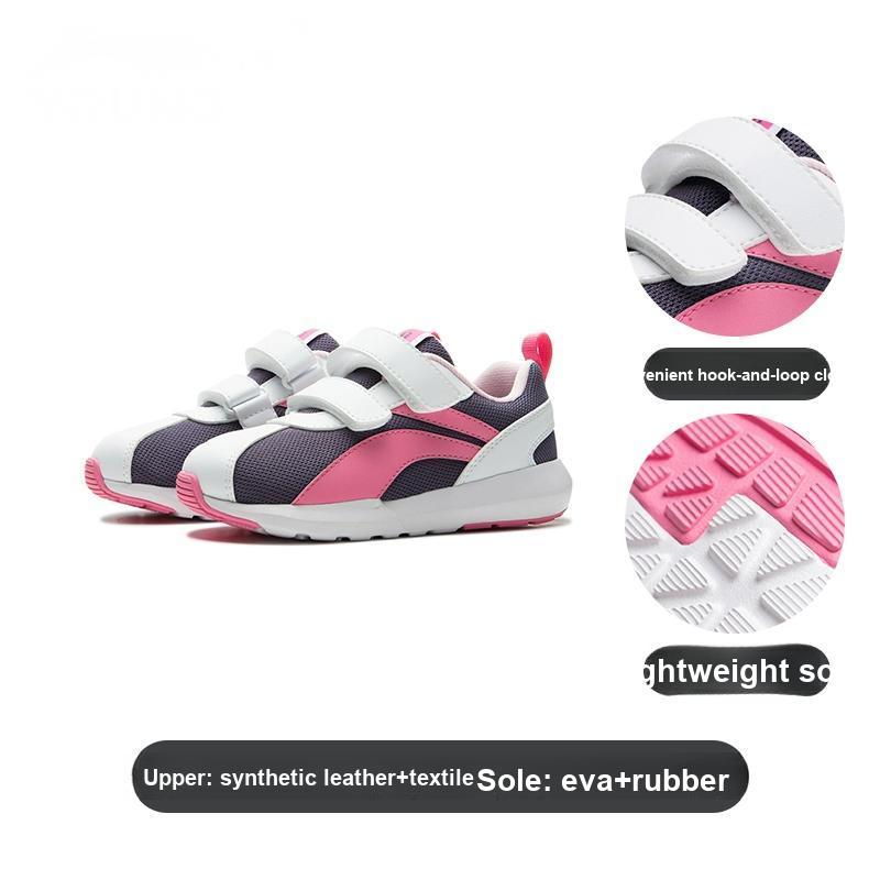 Li Ning Fashionable Comfortable Non-Slip Shock Absorbing Wear-Resistant Rebound Breathable Low-Top Casual Shoes Kids sneaker Purple YKAP148-8