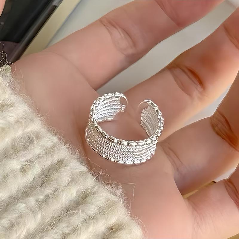 Korean Style Irregular 925 Sterling Silver Women's Versatile Ring, Non-Fading Niche Ins Design