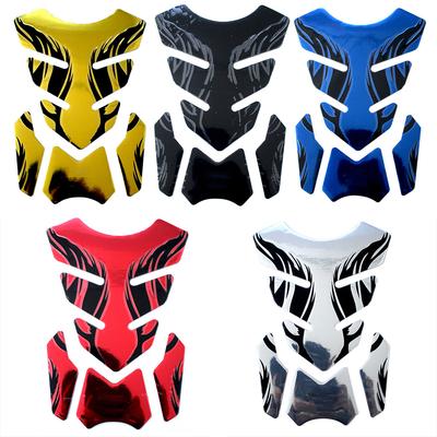 For Honda Yamaha Tankpad Sticker Fishbone 3D Tank Pad Stickers Oil Gas Protector Cover Decoration Flame Motorcycle Accessories