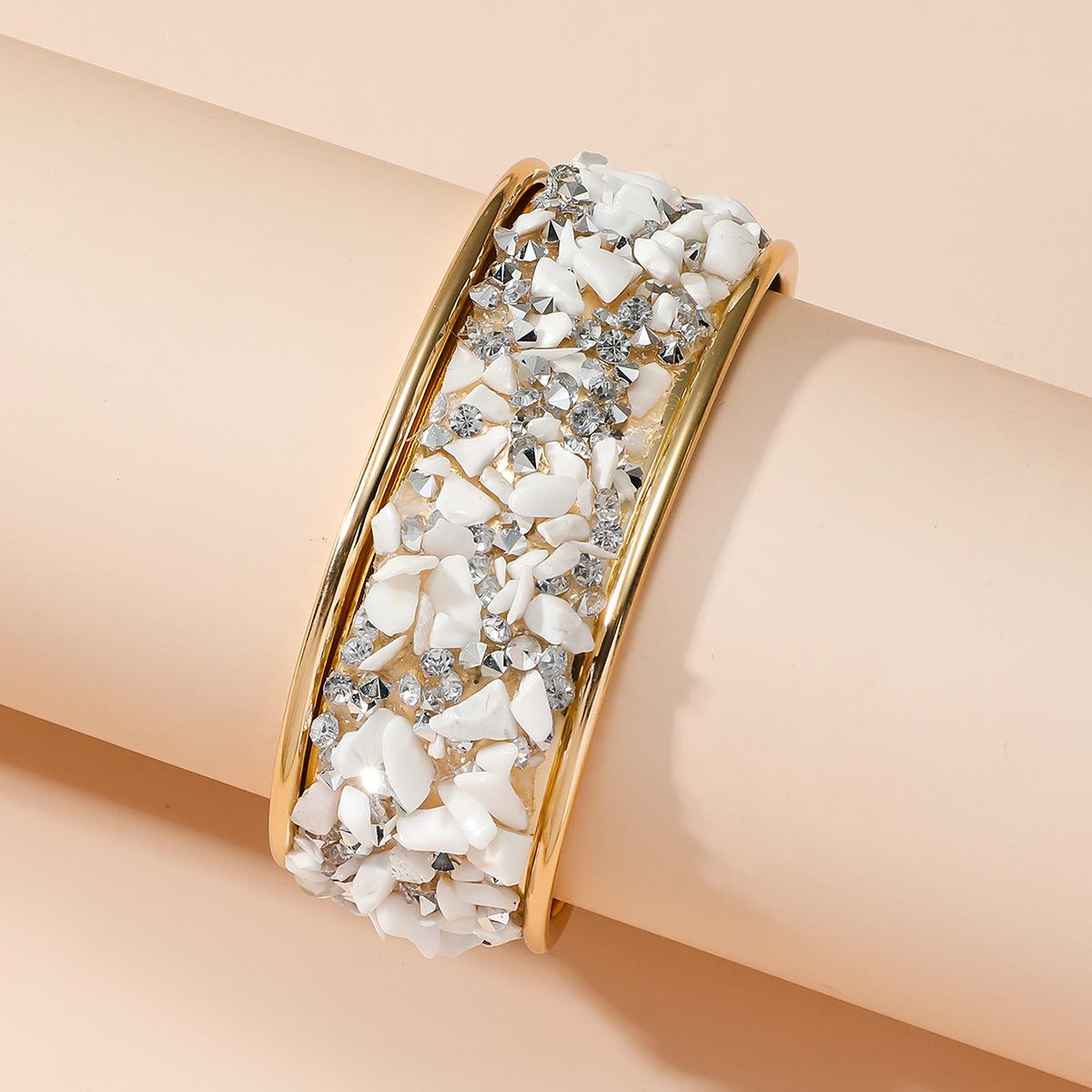 

Браслет Cross Border Fashion Style Stone, новый преувеличенный открывающийся браслет в богемном стиле B23-101C3-F2