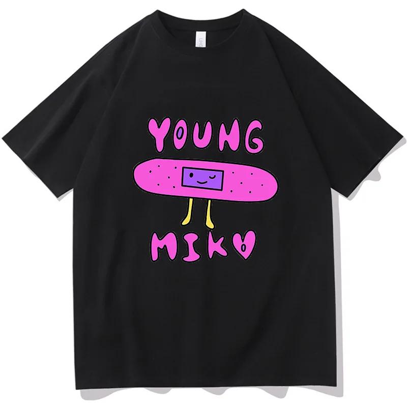 Singer Young Miko Print Graphic T Shirts Men Women Retro Fashion Short Sleeve Tshirt Harajuku Oversized Cotton Tees Streetwear