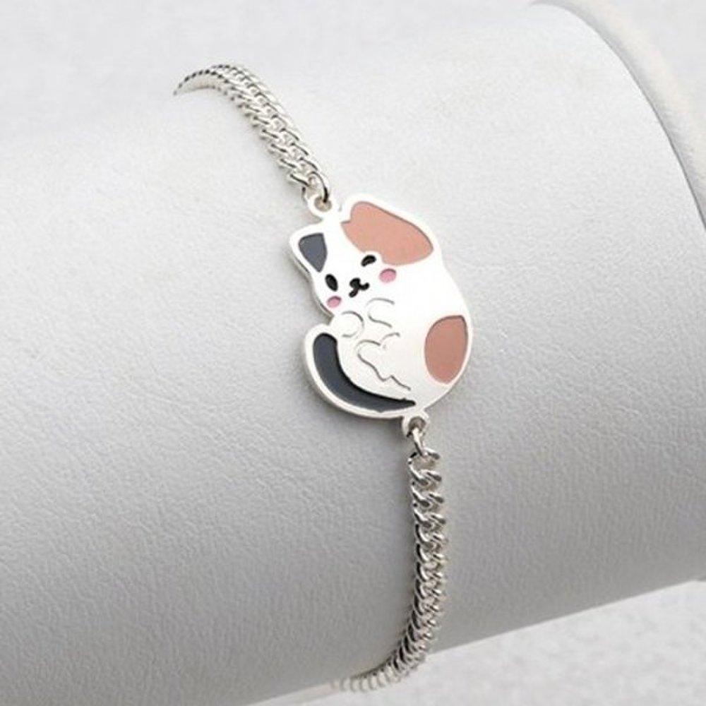 

[As Little] Baby Silver Bracelet Silver 925 Winking Cat Kids Pendant
