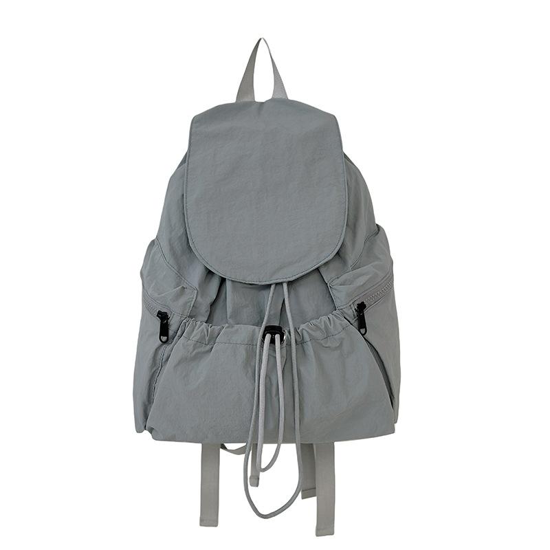 Schoolbag New Korean Niche Lightweight Nylon Backpack Girls Casual Fashion Drawstring Travel Large Capacity Backpack