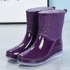 Gelee Anti-Rutsch Dicke Regenstiefel für Damen Im Sommer, Tragen von Verschleißfesten Regenstiefeln mit Kurzen Ärmeln und Modischen Wasserdichten Überschuhen