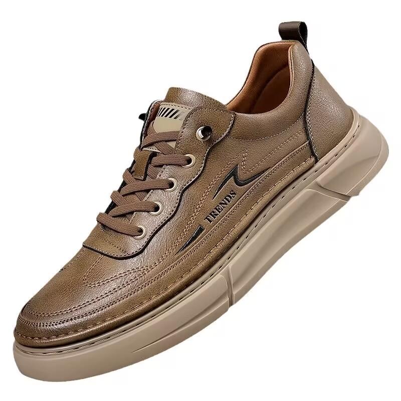 

Men Casual Leather Shoes2026 New Luxury Genuine Leather Walking Shoes Outdoor Flat Designer Sneakers Tenis Masculino Shoes 38 хаки