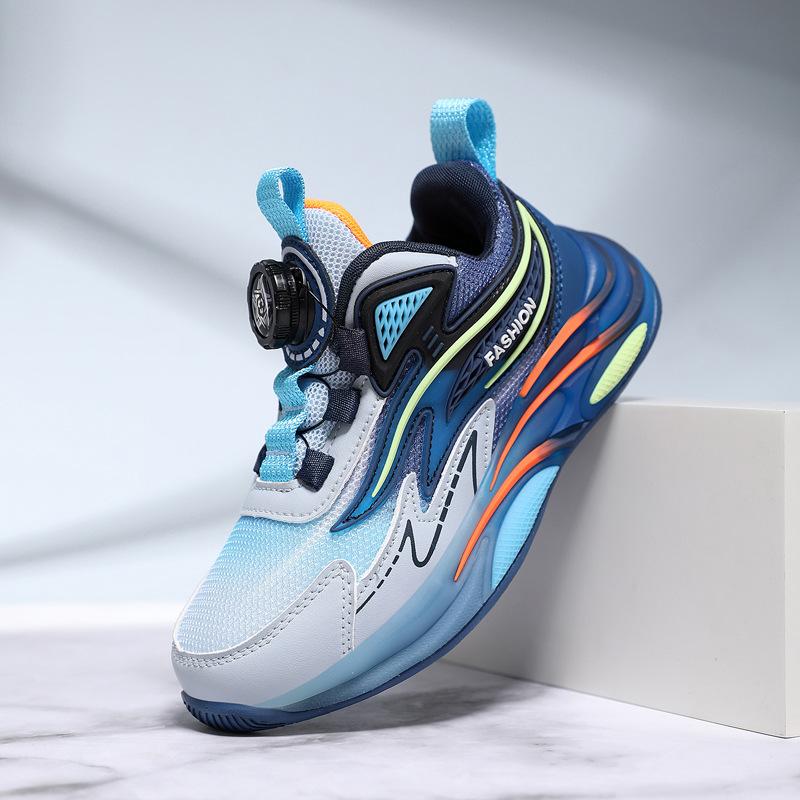 

Spring and Autumn new rotating buckle children s sneakers boys non-slip dad shoes running shoes 39 inner length 25