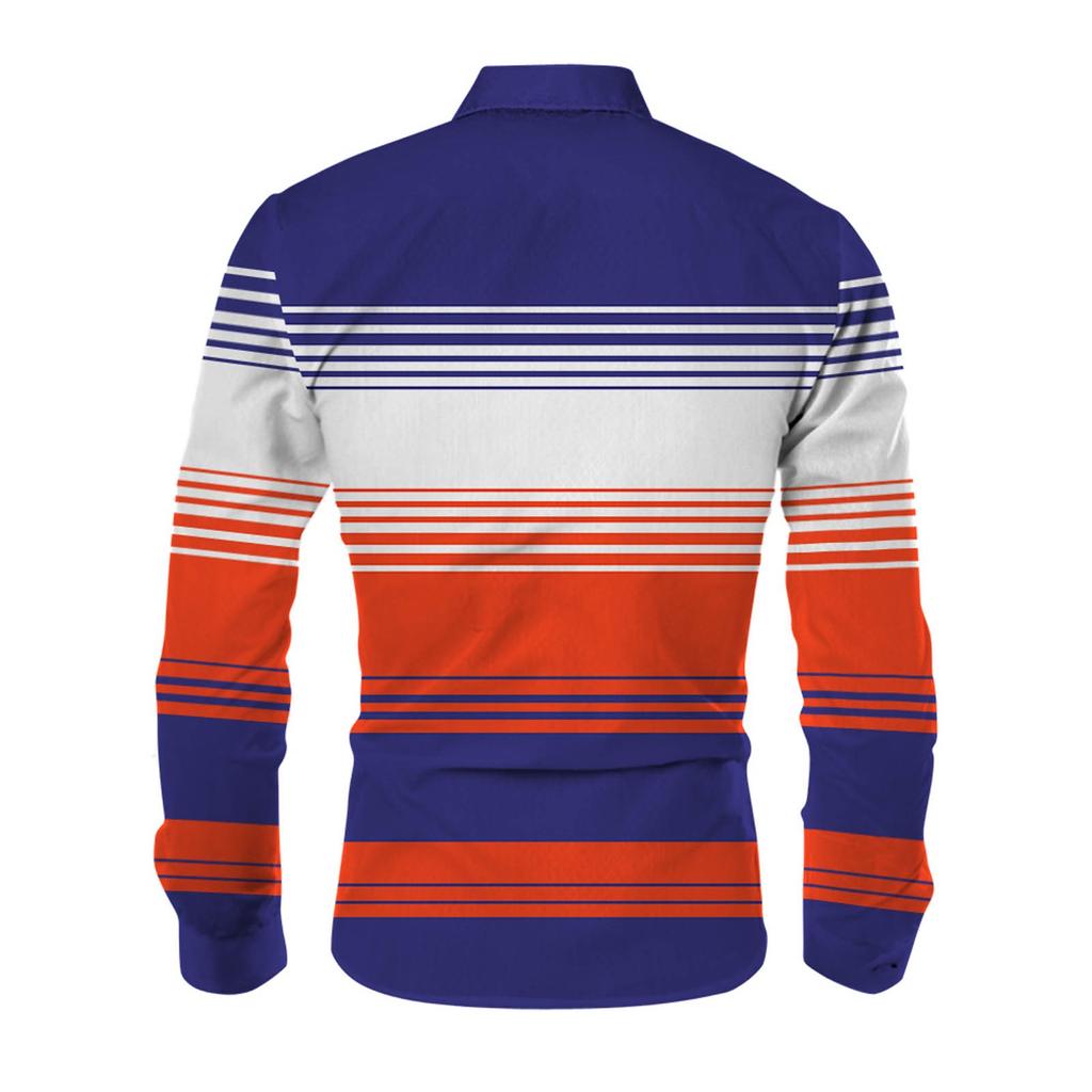 Men's Printed Long Sleeve Shirts Casual Loose Printed Long Sleeve Shirts