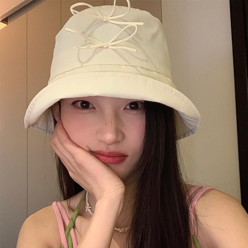 Trendy 2024 New Summer Bowknot Fisherman Hat For Women Lightweight And Uv Shielding