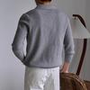 Men's Heavyweight V-Neck Knit Pullover Sweater - Autumn/Winter Warm Long Sleeve Polo Outerwear