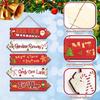 Festive Door Handle Decorations Rustic Wooden Hanging Pendant for Christmas Holiday Home Door, Decorative Signs Party Sign Ornament with