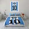 Blue White Stripes Messi 10 Bedding Duvet Cover Set Duvet Cover Pillowcases  (1*Duvet Cover 2*Pillowcases, without duvet insert)
