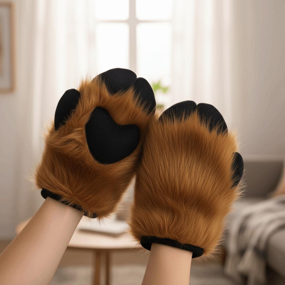 Furry Plush Sheep's Hoof Gloves Cartoon Cosplay Props Fashion Cosplay Costume Gloves  Club