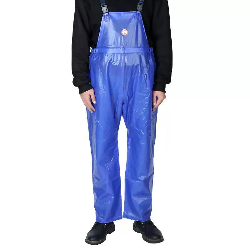 Zweiteiliger Angel-Regenanzug mit Hosenträgern, Angel-Latzhosen-Set, Angelhosen, Watthose, Verdickte wasserdichte Watthose Small(Trumpet (160-165)) / Blue Overalls blau