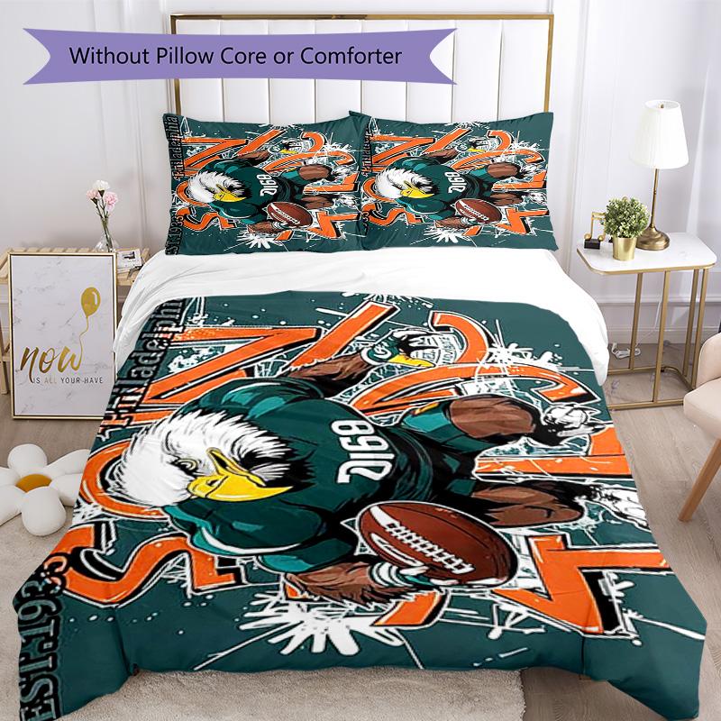 Soccer Bedding Set Breathable Duvet Cover with Pillowcases Decorative Bed Linen for Bedroom Home Decoration Birthday Gift