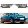 Compatible For VW Tiguan 2017 2018 2019 2020 2021 Car Front Bumper Fog Light Assembly Fog Lamp With Halogen Bulbs Left Right(Left)