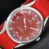 VINTAGE HAND-WINDING SWISS MENS REFURBISHED RED COLOR DIAL WATCH A701041-5 R205a-a701041