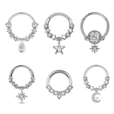 Cercei din oțel inoxidabil cu septum și inel de nas pentru femei, bijuterii pentru piercing, Tragus, cartilaj, Helix