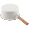 Bestco IH Enamel Saucepan, 18cm, with Glass Lid, White, NQ-0011 Bianco