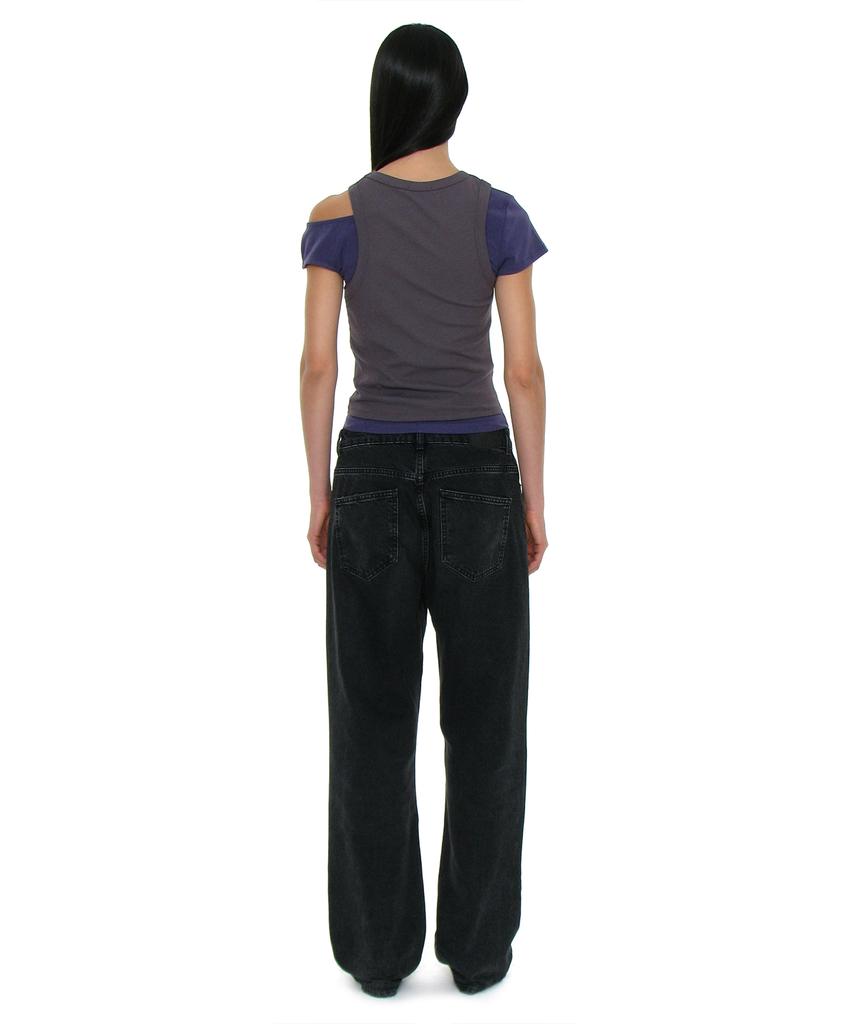 PARTIMENTO WOMEN Pwc (Set) Asymmetrical Double Layered Top_Purple