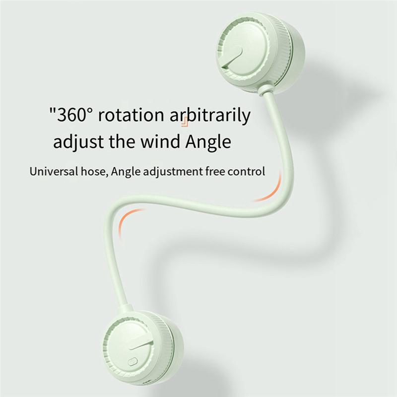 A72U Portable Neck Fan Hands-Free Rechargeable - 3 Speeds, Type-C Fast Charging, Quiet Foldable Design,For Travel, Sports