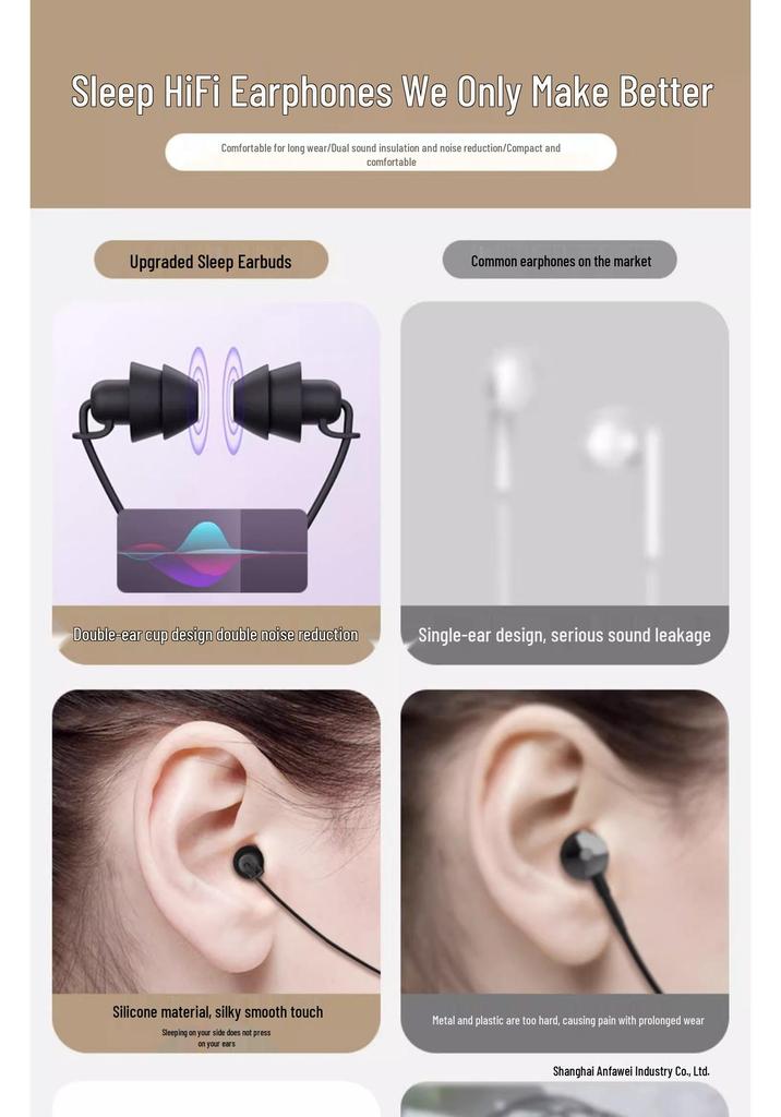 Comfortable Noise-Cancelling ASMR Sleep Earbuds for Side Sleepers