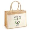 Beach Bag - PLANETEE - Jute with Golf Tie Pocket I Can't - Cotton - 43x33 Cm - Printed In France