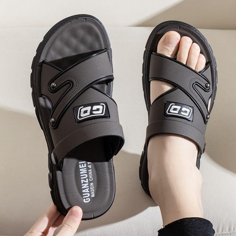2025 Men's Leather Dual-Use Non-Slip Summer Beach Sandals & Slippers