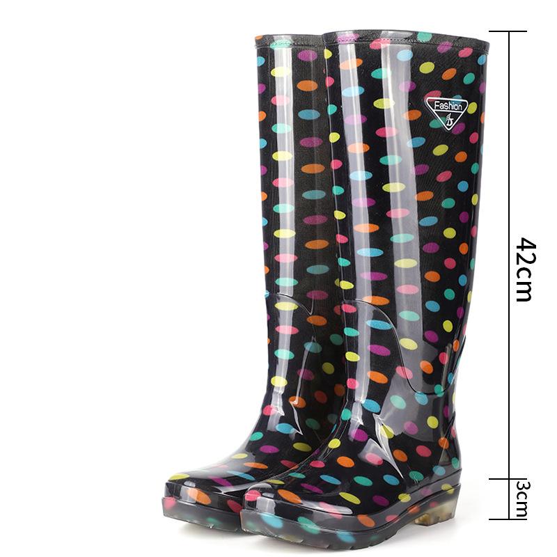 Fashion tall waterproof shoes rain shoes rain boots women s winter velvet cotton non-slip overshoes adult work warm water boots 35