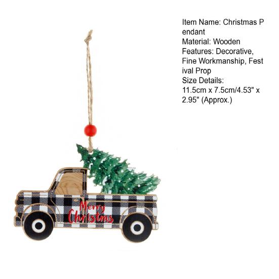 Christmas Party Pendant Practical Color Drawing Fine Workmanship Christmas Party Pendant Xmas Party Santa Gnome Tree Plaid Pickup Truck Pendant