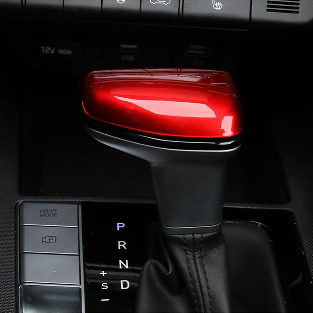 Gloss Red Gear Shift Lever Knob Cover Trim For Hyundai Elantra Tucson Santa Cruz LHD