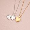 Stainless Steel Heart-Shaped Openable Lock Photo Frame Photo Box Double Heart Gold Pendant Necklace