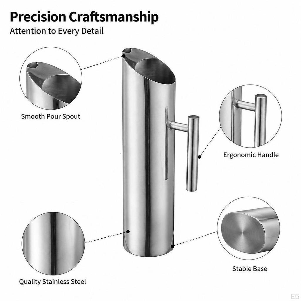 Cold Beverage Pitcher Juice Jug Stainless Steel Iced Tea Stylish Water Kettle for Kitchens