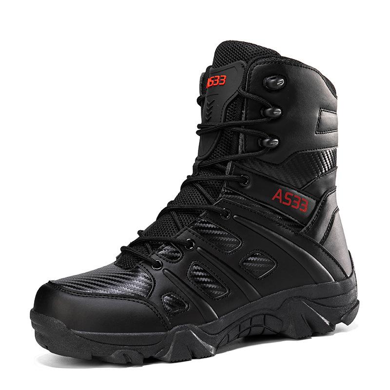 

New Plus Size Men s Military Combat High Top Hiking Boots Outdoor Sports Shoes Thick Soled 44