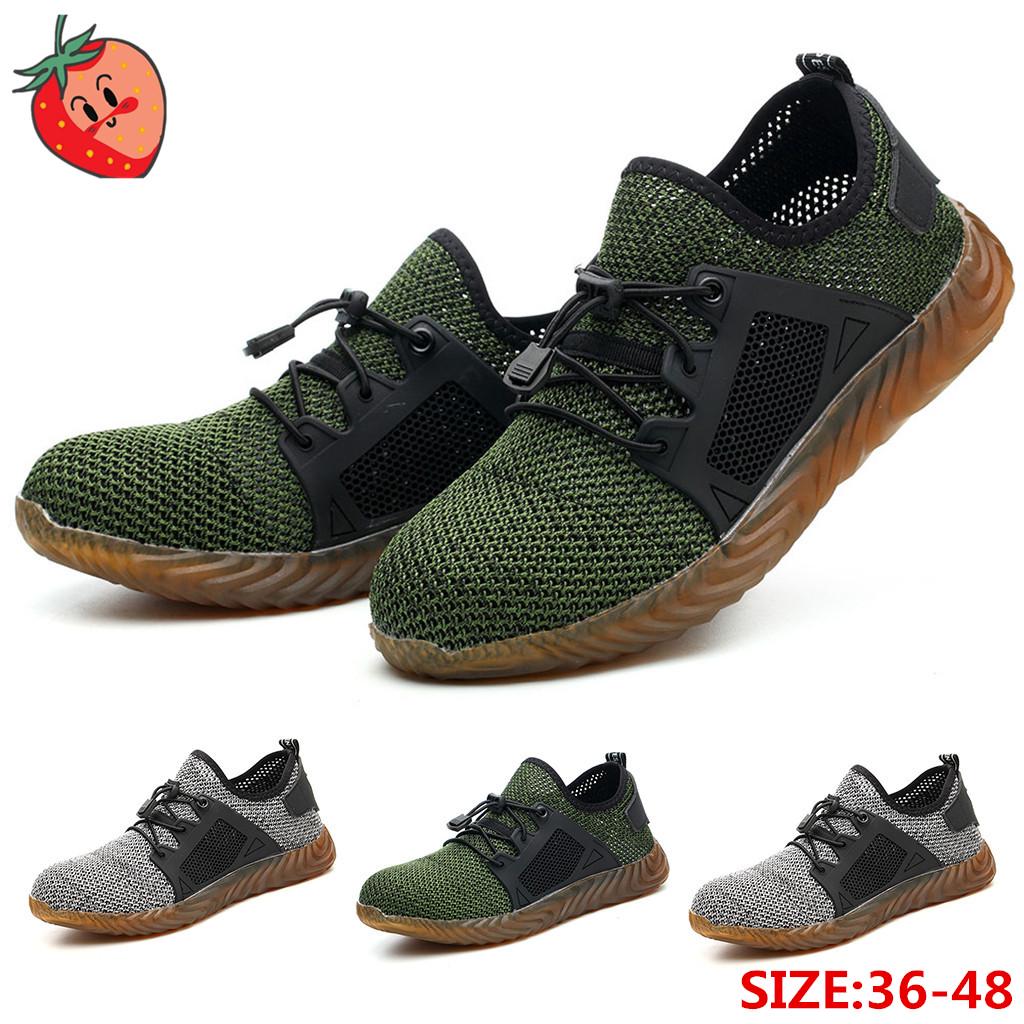 Steel Toe Safety Boots Cap Work Shoes Hiking Trainers Breathable US 8.5 EU41
