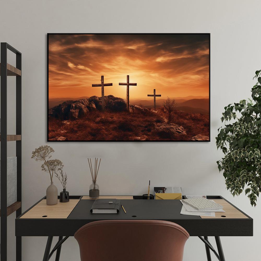 Calvary Hristiyan Haç Resim Din Duvar Sanatı Tuval Poster Paskalya İsa Mesih Resim Baskıları Oturma Odası Ev Dekorasyonu İçin