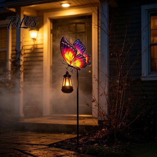 Yard Art for Outside Solar Butterfly Garden Stake Lights, Metal Decorative Stakes, IP65 Waterproof Outdoor Patio Accents LED Landscape Lights