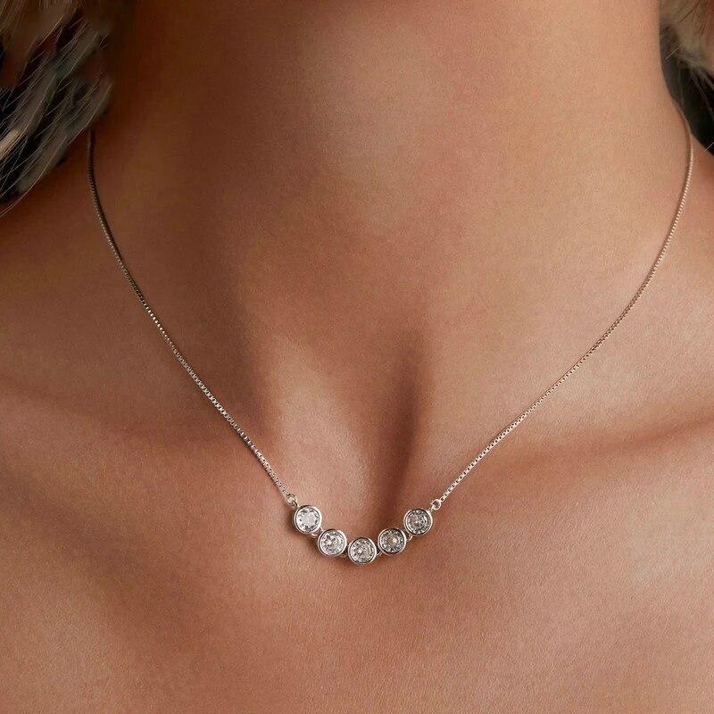 New 1.5CTTW Genuine Moissanite 925 Sterling Silver Pendant for Women Bubble Diamond Elegant Necklace High-quality Jewelry