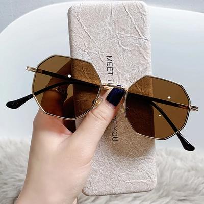 Occhiali da Sole Multi Donna Personalizzati Nuovi alla Moda Occhiali da Sole Poligonali in Metallo Guida Viaggio Occhiali da Sole Anti Raggi UV