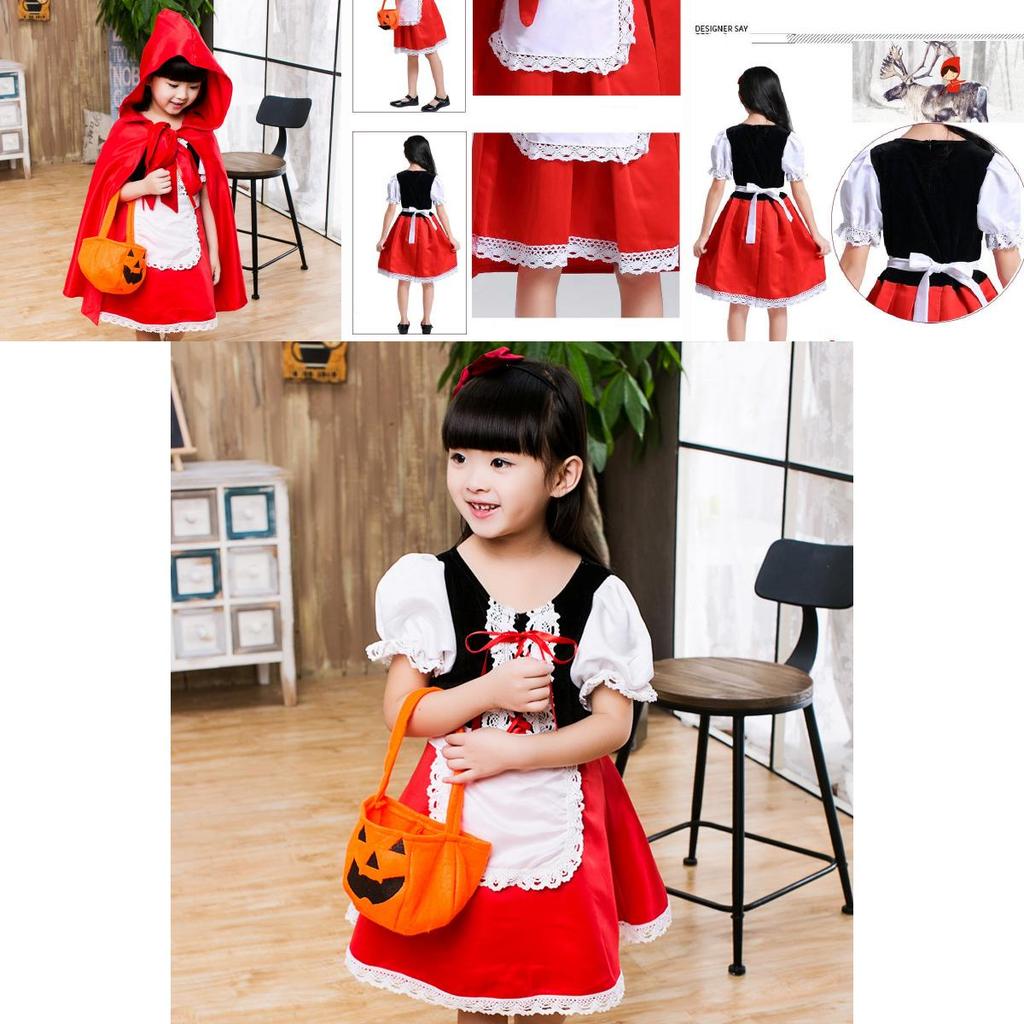 Adorable Little Red Riding Hood Costume For Girls Halloween Cosplay Party